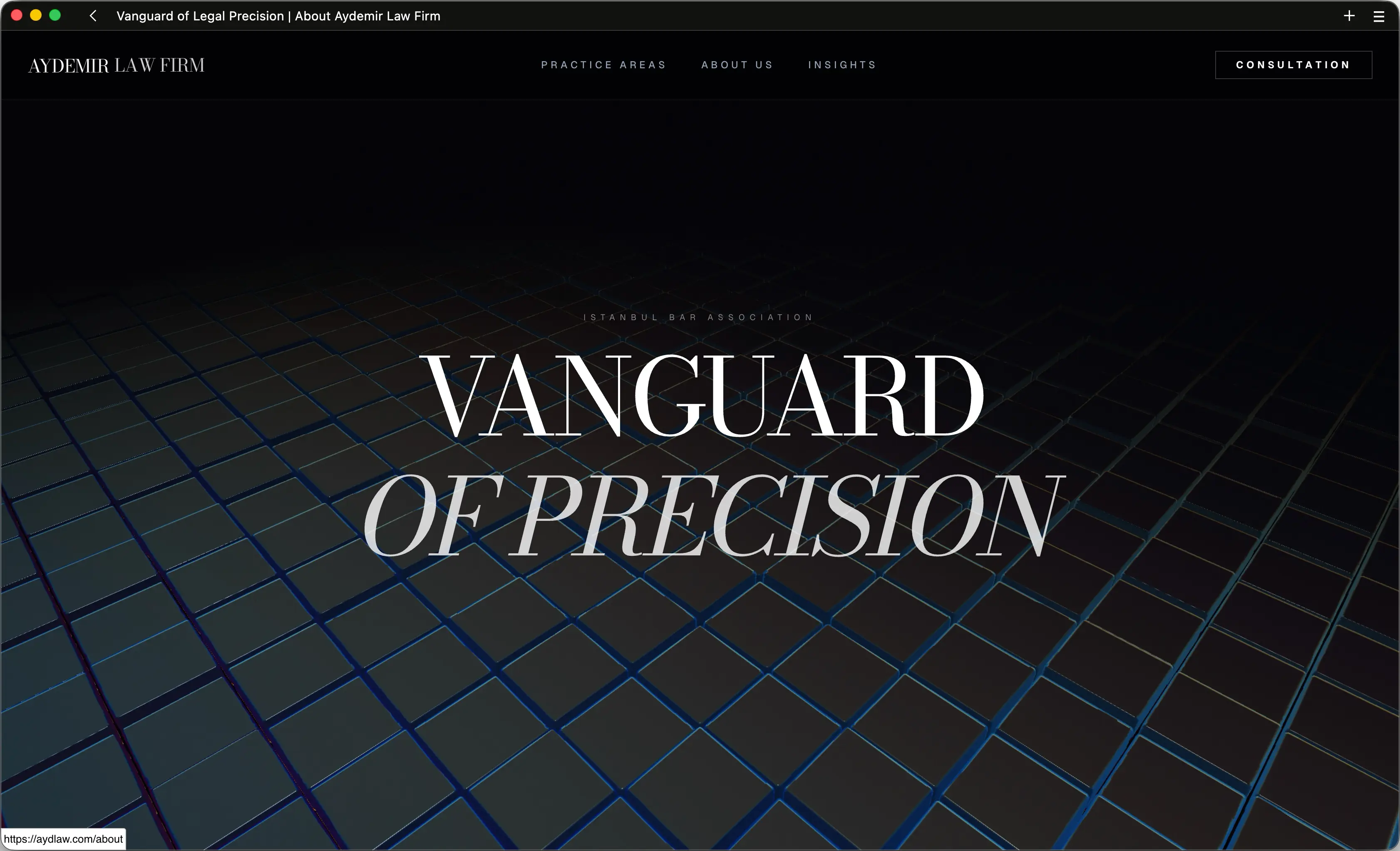 About us page cubes effect with WebGL on full vision