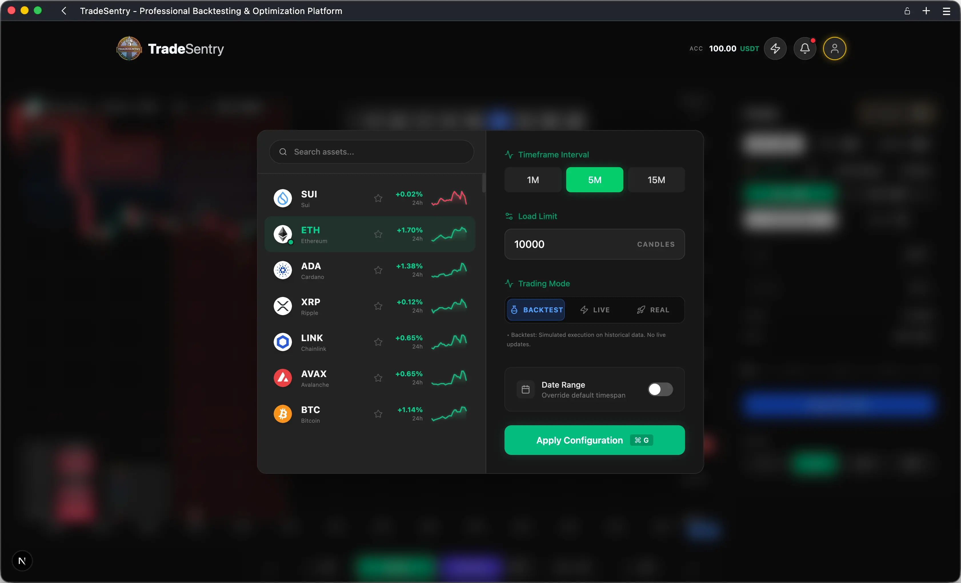 Cinematic interface showing strategy optimization metrics